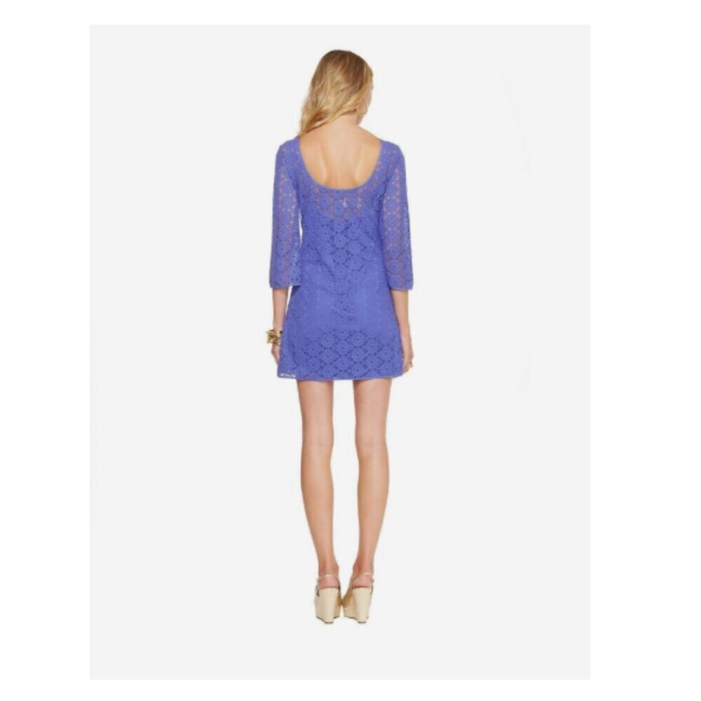 Lilly Pulitzer Topanga Dress Iris Blue Breakers Crochet Lace XL NWOT - Picture 11 of 14